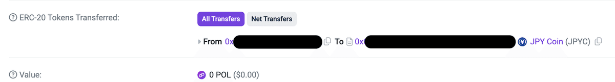 A penalty transaction sent on Polygon